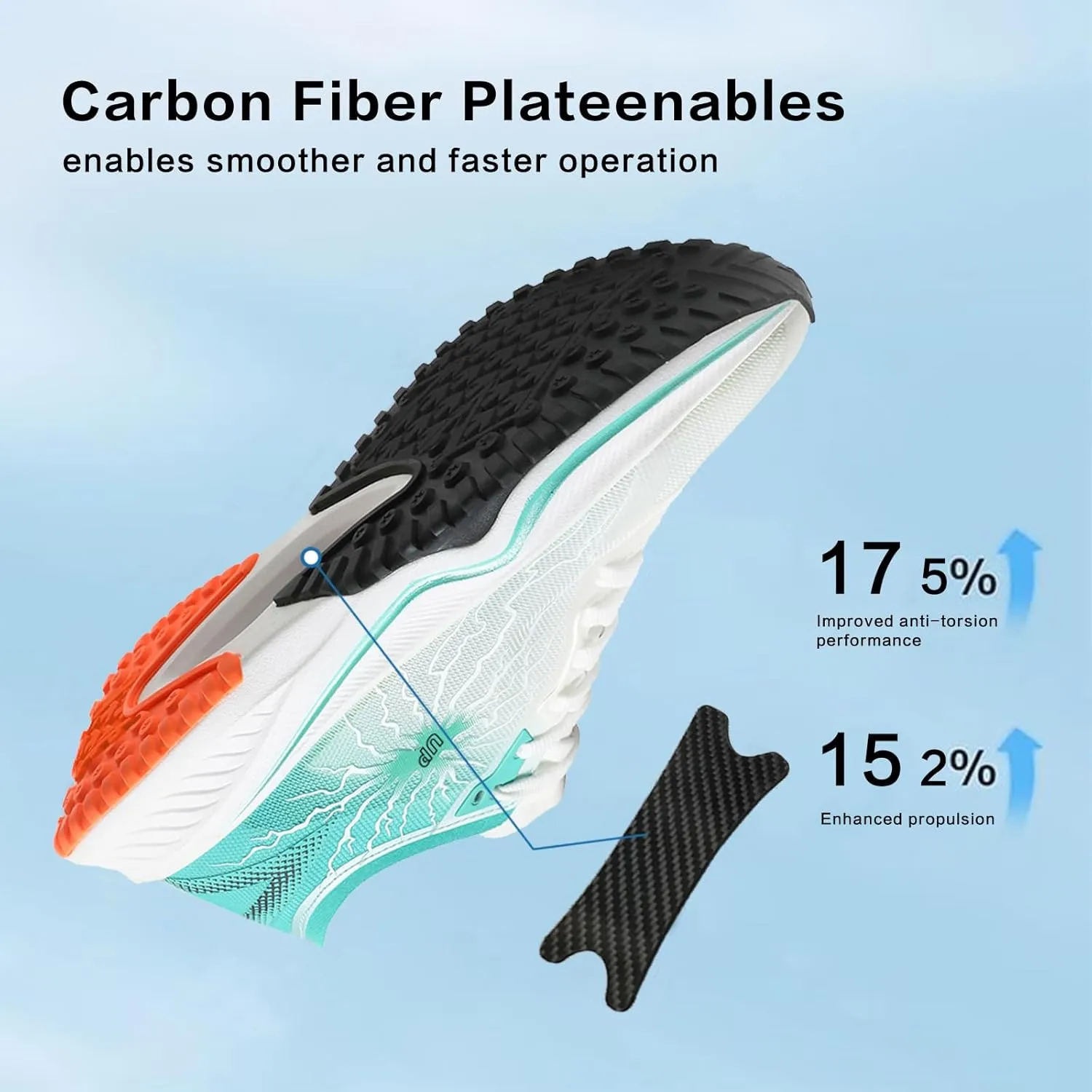 Carbon Plate Road Running Shoes Ultra Light Cushion Sole