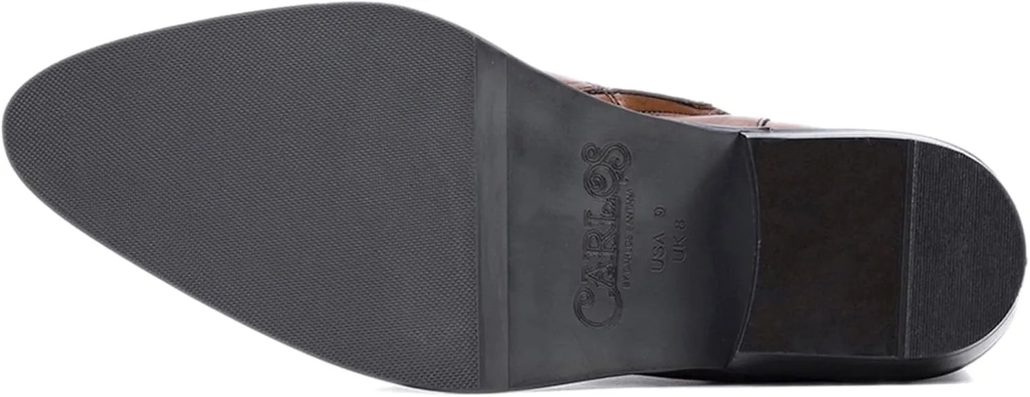 Carlos Santana Zappa Cowboy Boots for Men | Zipper Closure | Rubber Outsole & Cushion Comfort Footbed | Calfskin Leather Upper