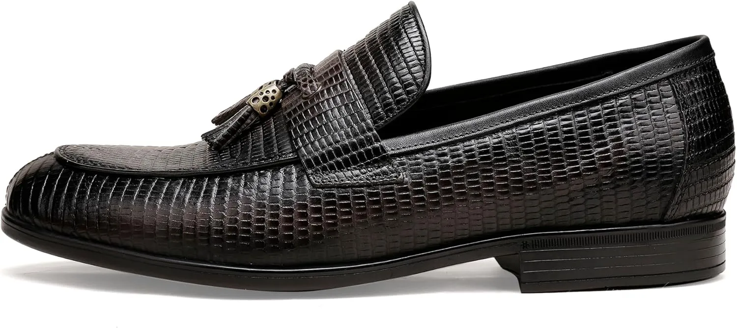 Casual Dress Shoes for Men, Premium Formal Buckle Dress Loafers Business Slip-on Penny Loafer for Mens