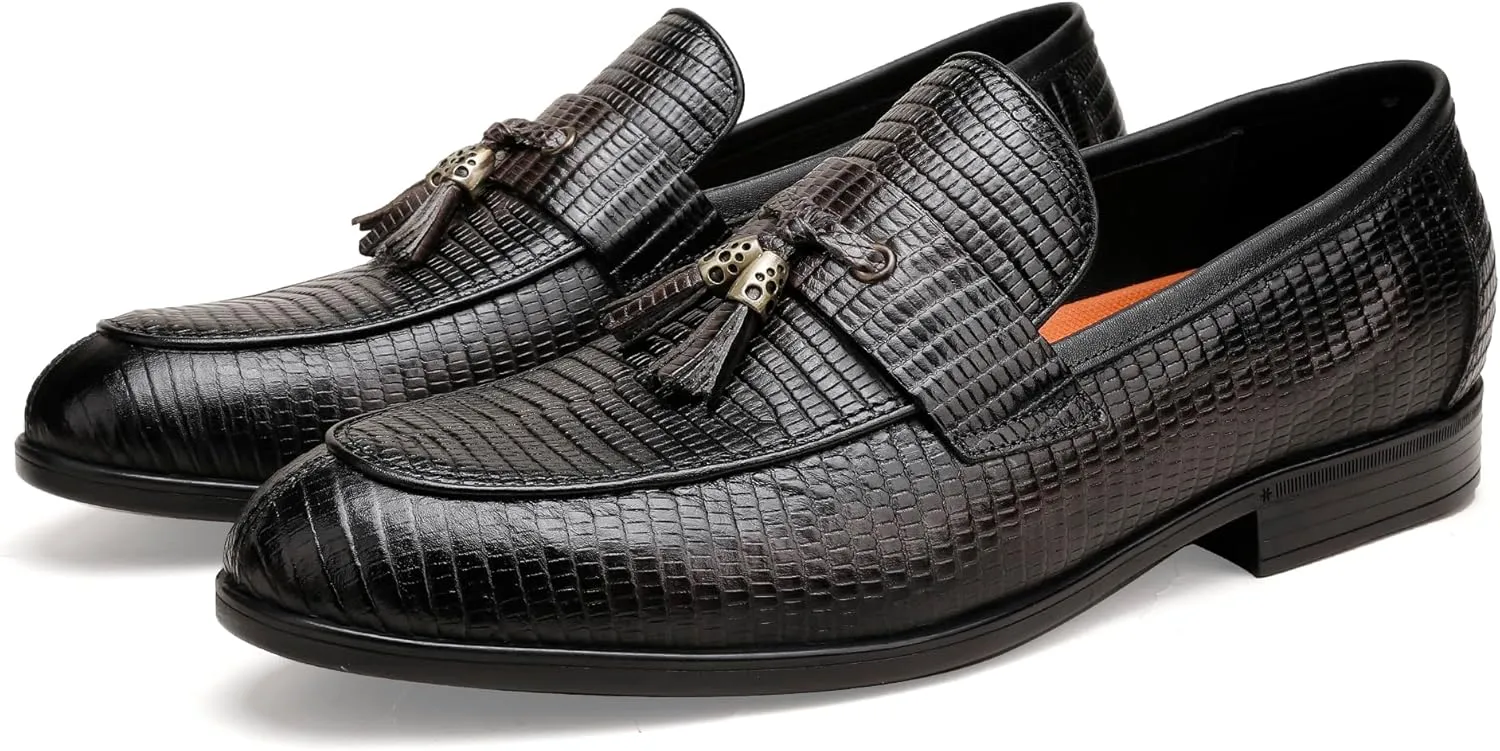 Casual Dress Shoes for Men, Premium Formal Buckle Dress Loafers Business Slip-on Penny Loafer for Mens