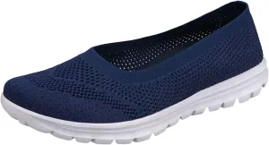 Casual Summer Shoes for Women Women Casual Shoes Fashionable Summer New Pattern Mesh Breathable and Comfortable Non Slip (Dark Blue, 9)
