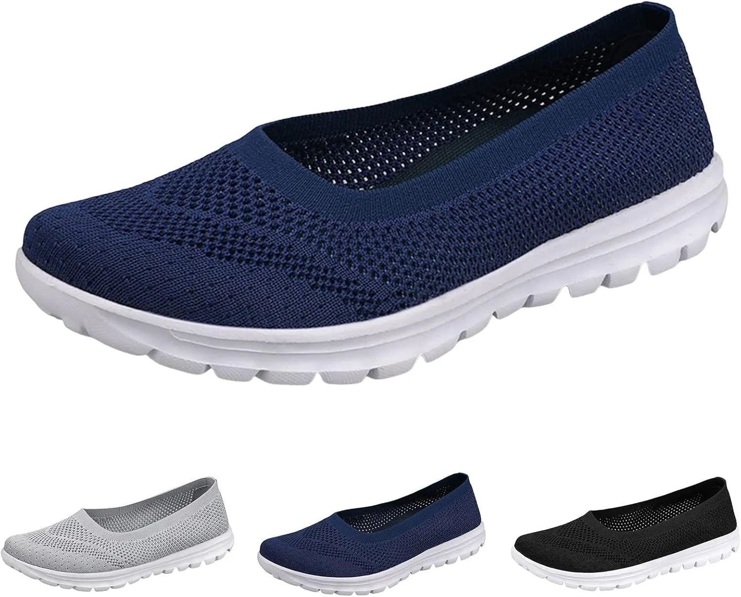 Casual Summer Shoes for Women Women Casual Shoes Fashionable Summer New Pattern Mesh Breathable and Comfortable Non Slip (Dark Blue, 9)