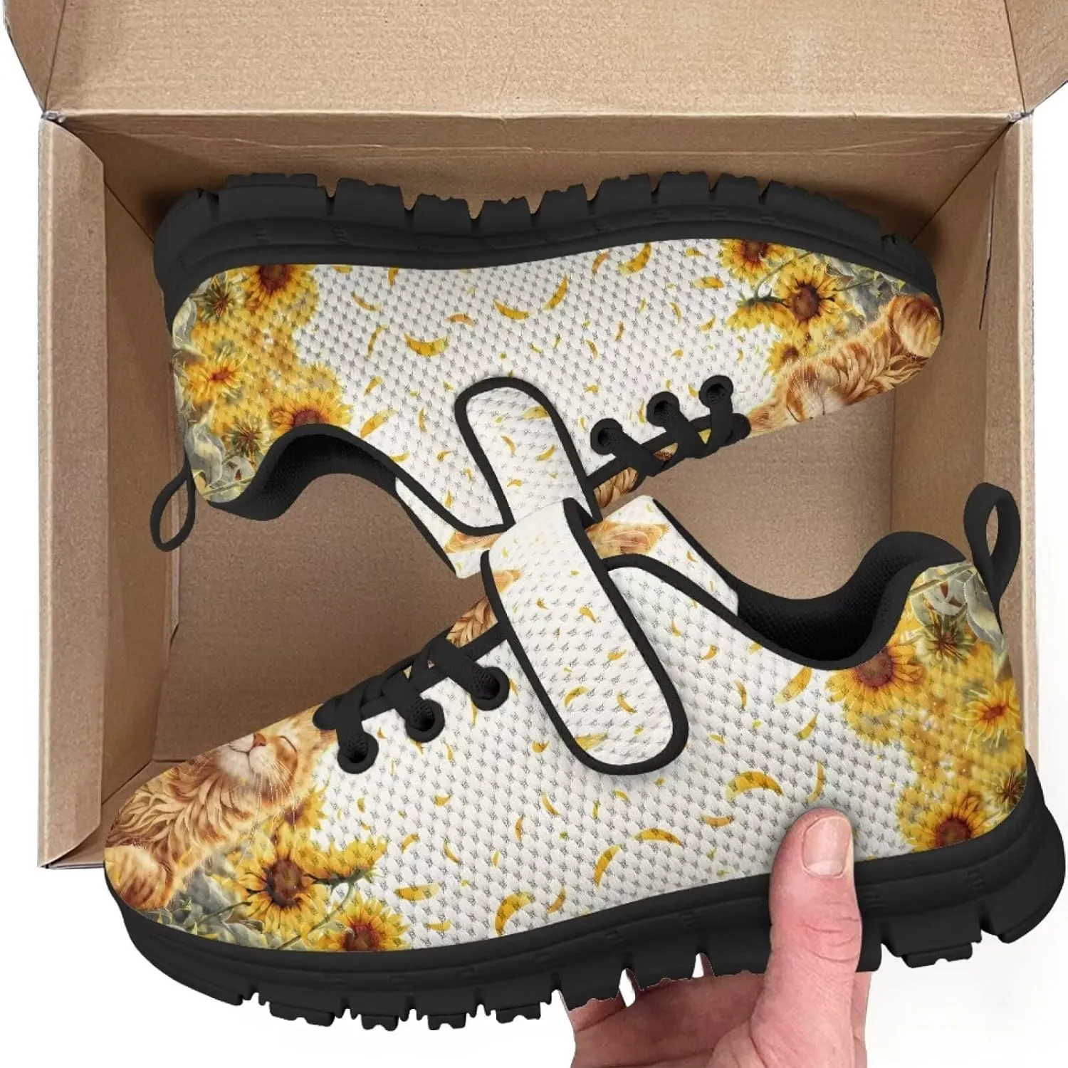 Cat Print Wide Barefoot Shoes for Boys Girls Winter Sneakers Running Shoe Athletic Walking Sneaker
