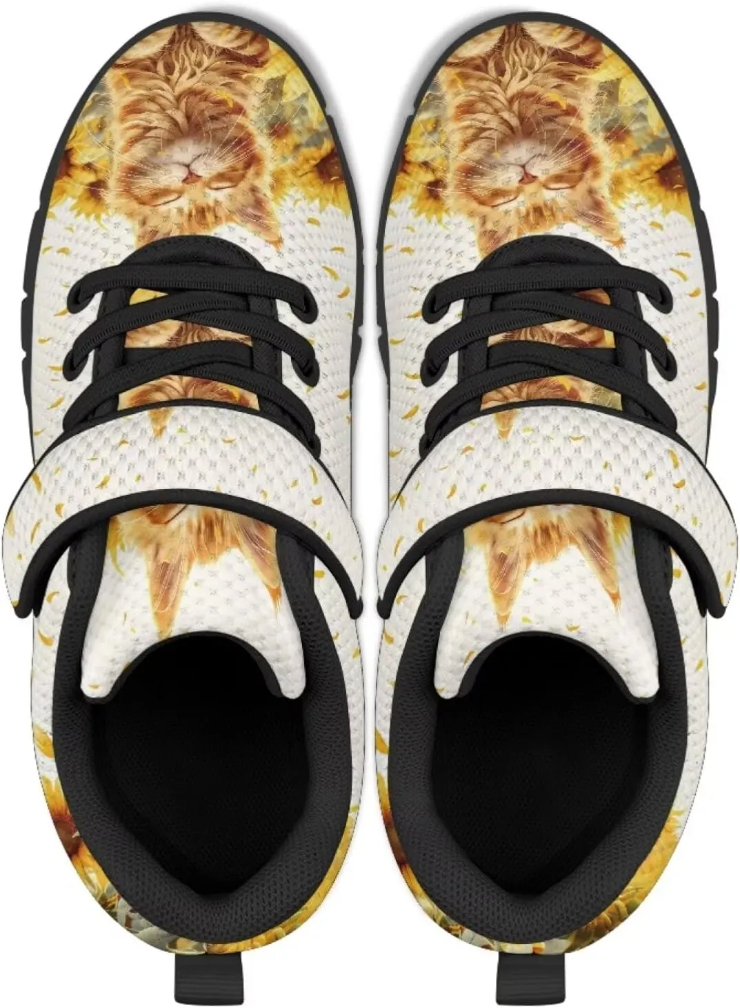 Cat Print Wide Barefoot Shoes for Boys Girls Winter Sneakers Running Shoe Athletic Walking Sneaker