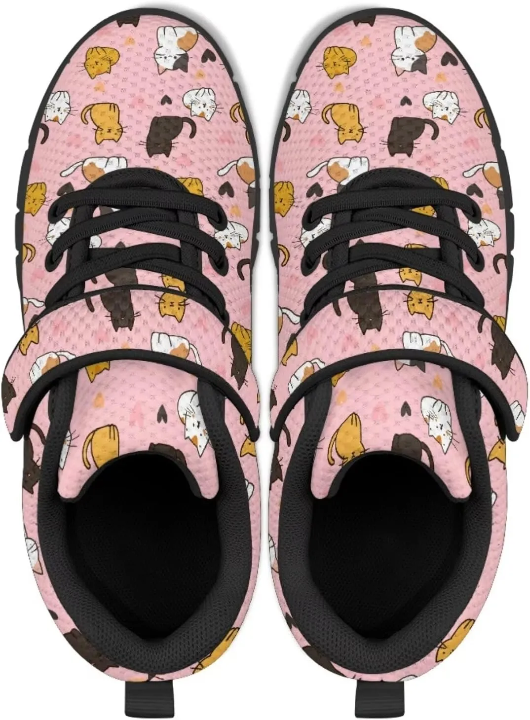 Cat Print Wide Barefoot Shoes for Boys Girls Winter Sneakers Running Shoe Athletic Walking Sneaker