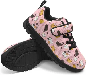 Cat Print Wide Barefoot Shoes for Boys Girls Winter Sneakers Running Shoe Athletic Walking Sneaker