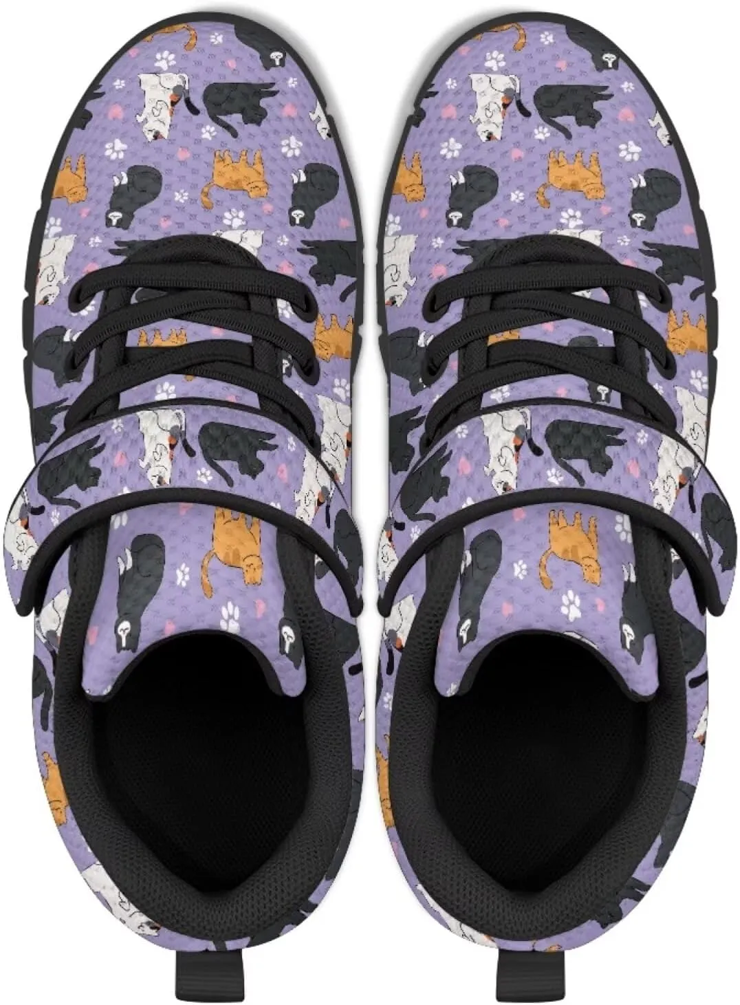 Cat Print Wide Barefoot Shoes for Boys Girls Winter Sneakers Running Shoe Athletic Walking Sneaker