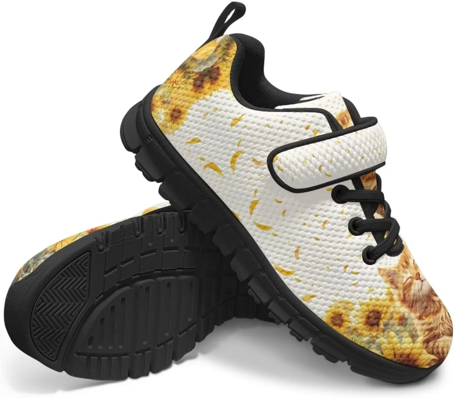 Cat Print Wide Barefoot Shoes for Boys Girls Winter Sneakers Running Shoe Athletic Walking Sneaker