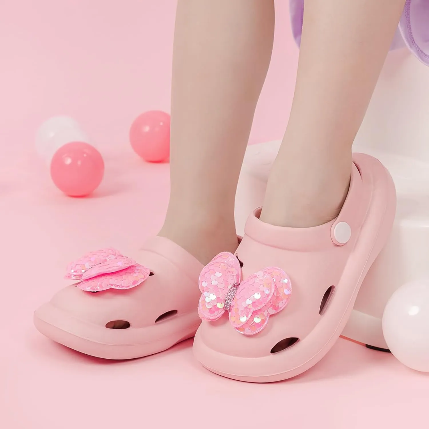 CENCIRILY Kids Girls Clogs Garden Shoes Baby Toddler Slides Cartoon Sandals Beach Pool Slipper