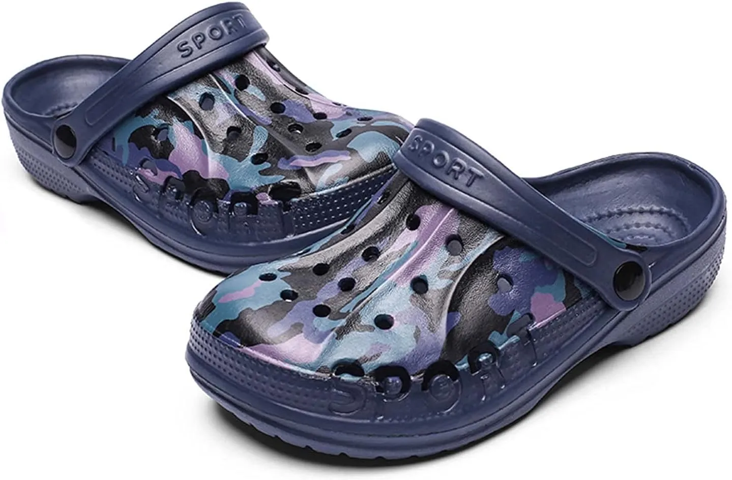 CERYTHRINA Boy's Camouflage Garden Clog Rubber Indoor Outdoor Mules Non Slip Sandals Big Kids Water Shoes