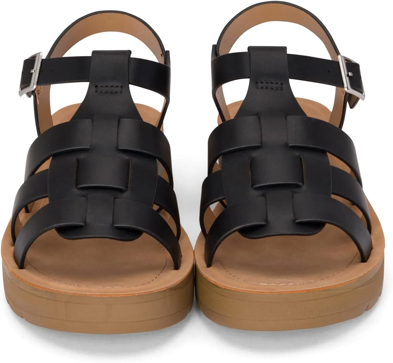 Chariot & Co Brag Women’s Platform Gladiator Sandals – PU Leather Strappy Fisherman Style, Summer Open Toe Sandal