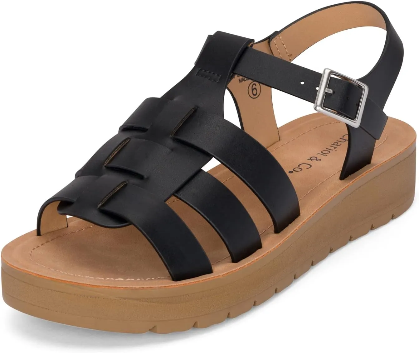 Chariot & Co Brag Women’s Platform Gladiator Sandals – PU Leather Strappy Fisherman Style, Summer Open Toe Sandal