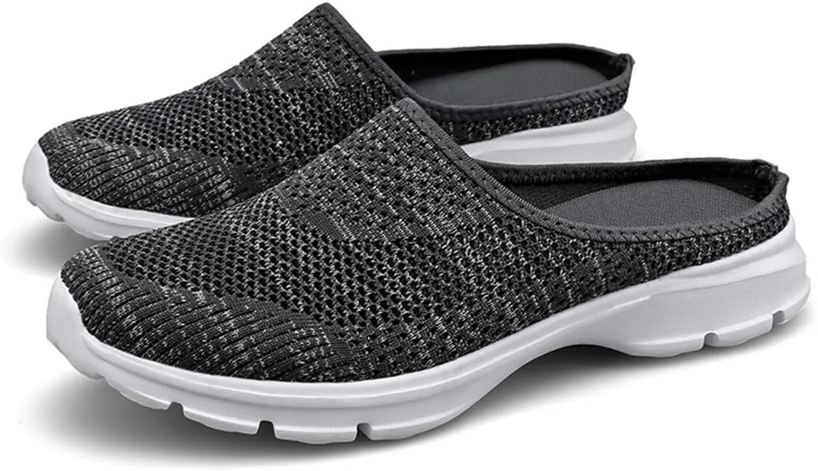 ChicWind Womens Breathable Mesh Walking Mules Sneakers Open Back Slip On Shoes