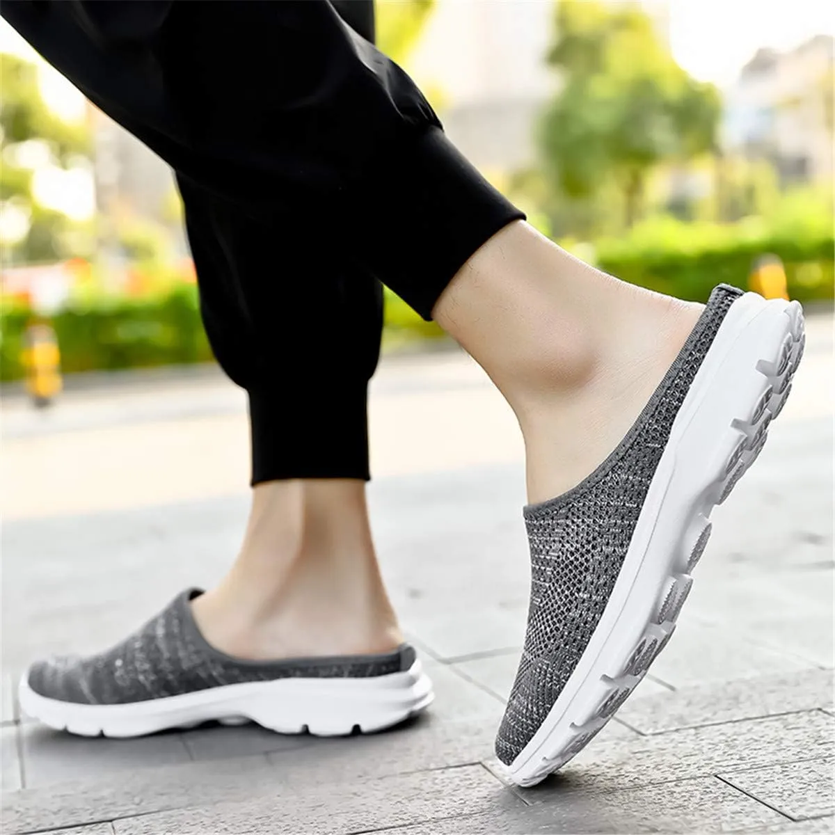 ChicWind Womens Breathable Mesh Walking Mules Sneakers Open Back Slip On Shoes