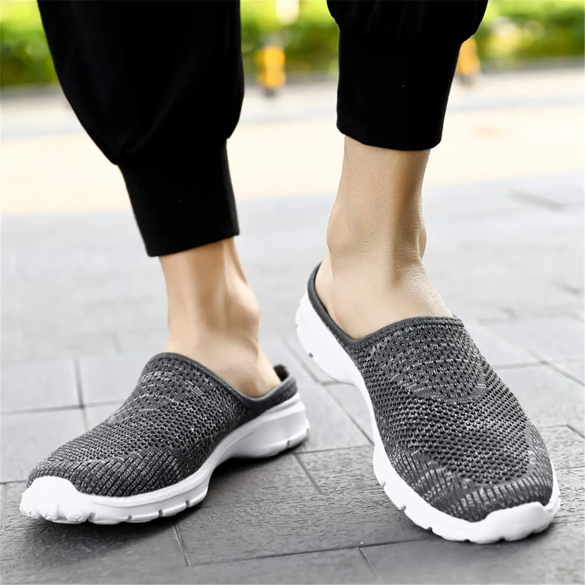 ChicWind Womens Breathable Mesh Walking Mules Sneakers Open Back Slip On Shoes