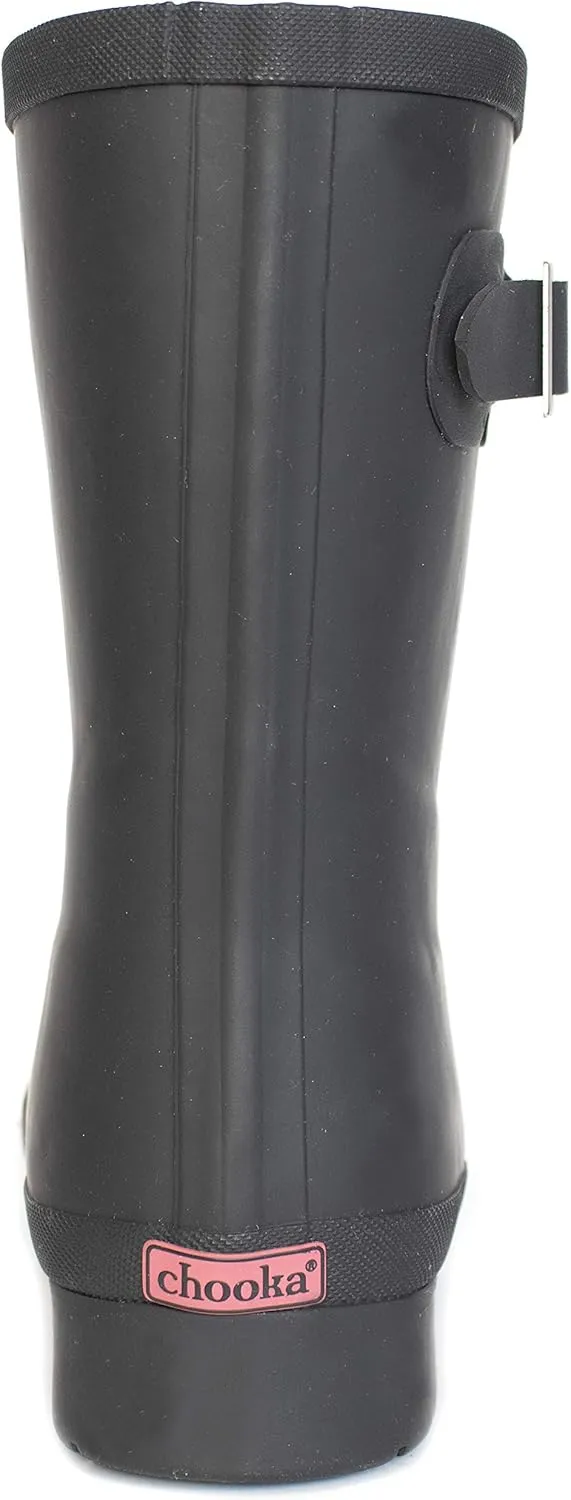 Chooka Women's Waterproof Solid Mid-Height Rain Boot