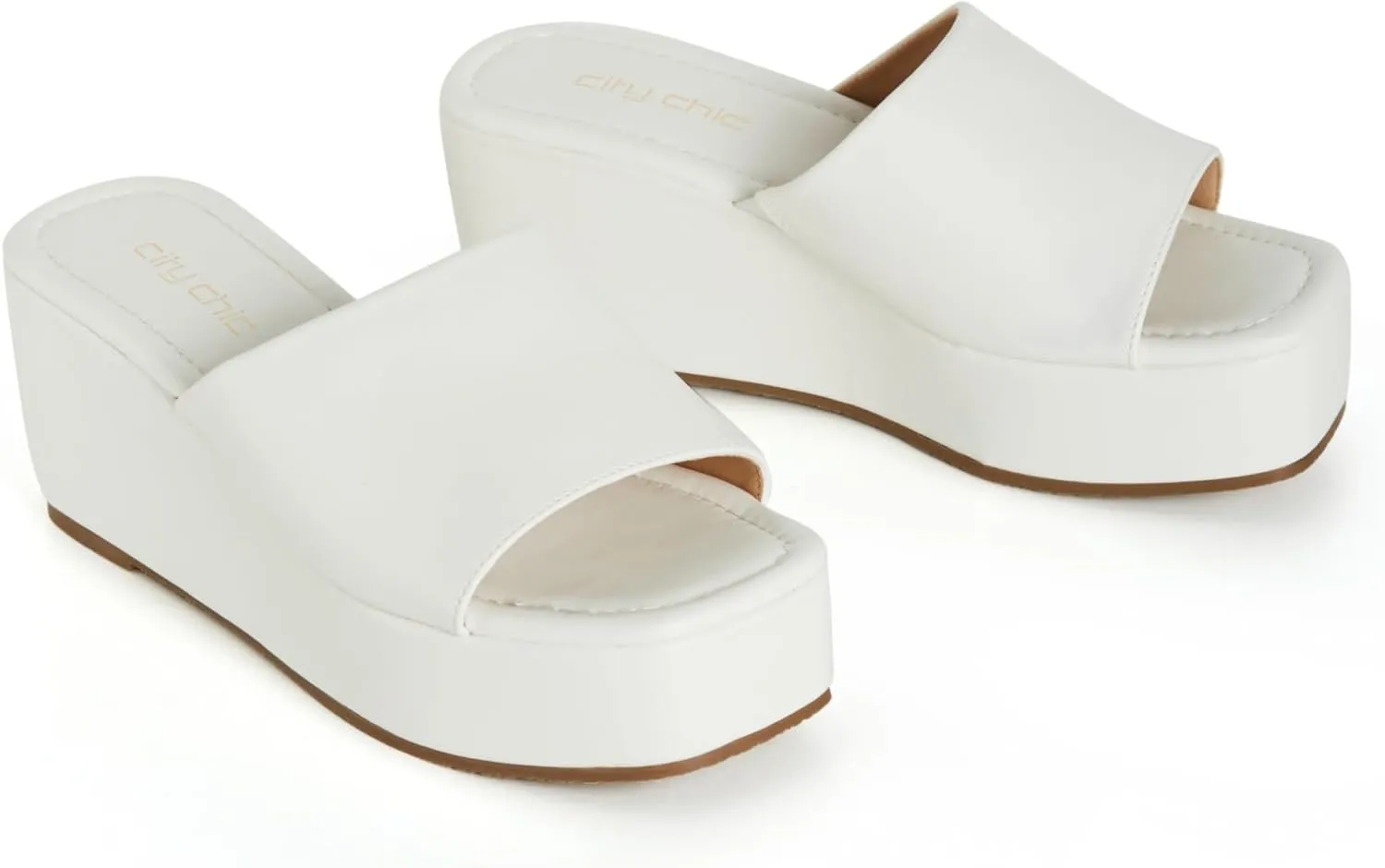 City Chic Women's Platform-Slidey Heeled Sandal