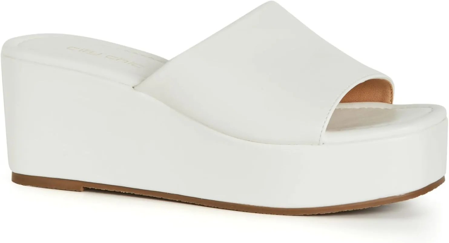 City Chic Women's Platform-Slidey Heeled Sandal