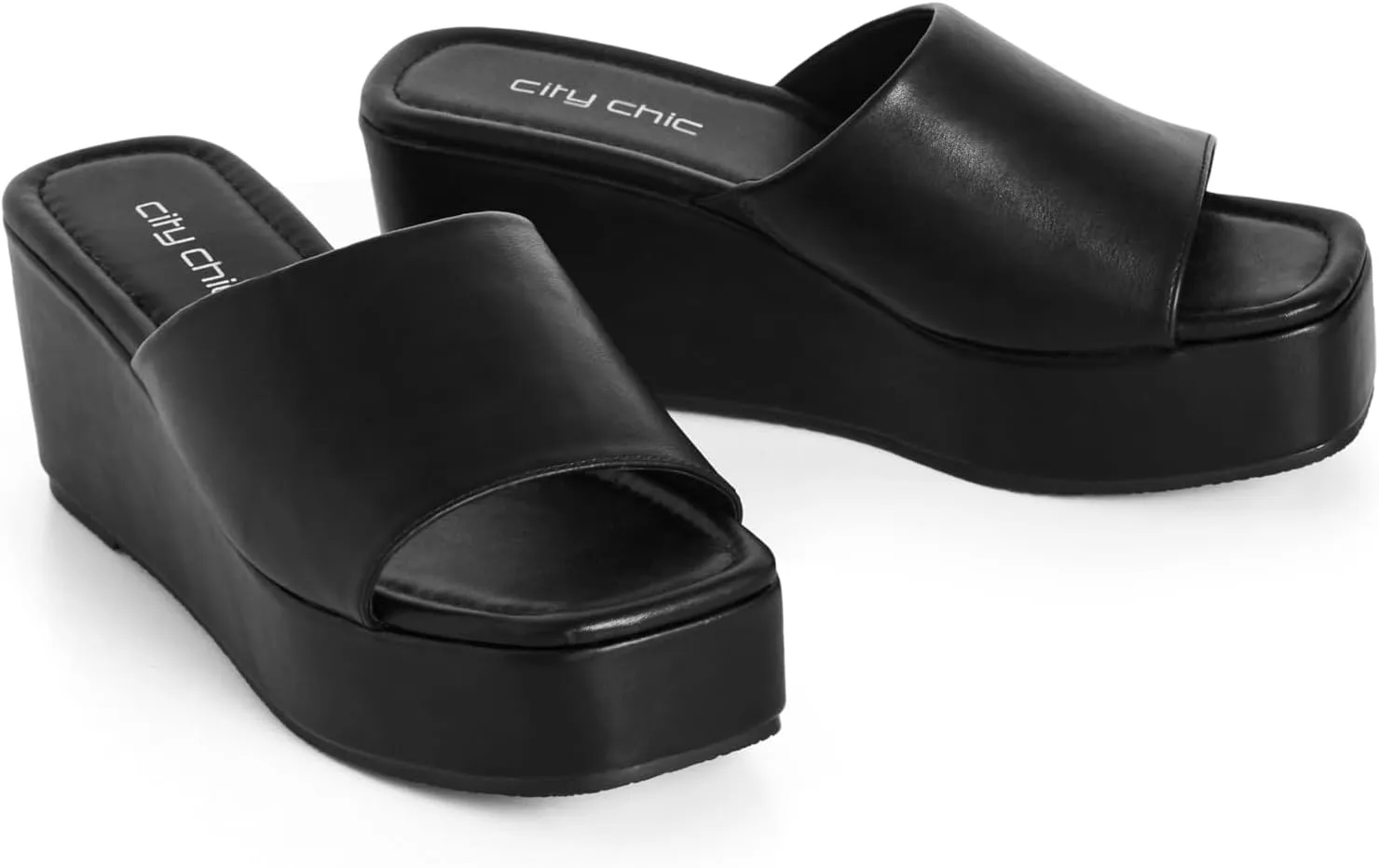 City Chic Women's Platform-Slidey Heeled Sandal