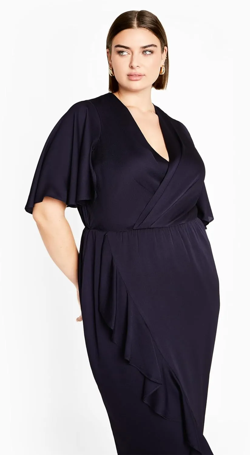 City Chic Women's Plus Size Soft Ruffle Dress