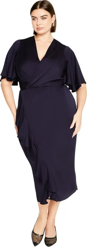 City Chic Women's Plus Size Soft Ruffle Dress