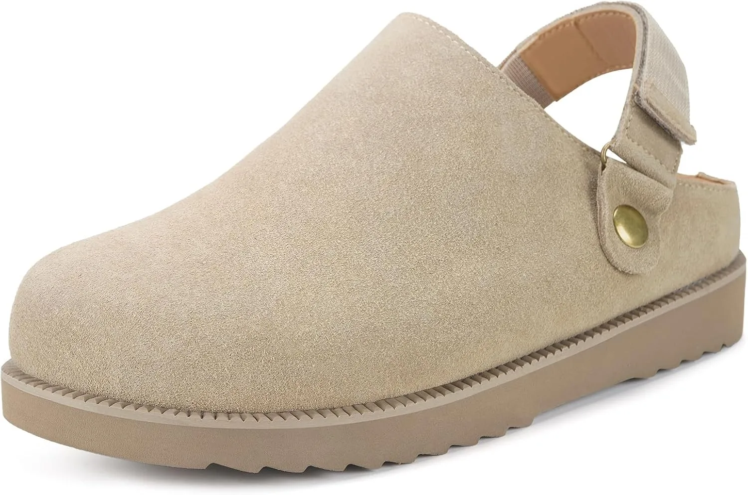 Clogs for Women Platform Clogs Slippers Classic Suede Leather Mules with Arch Support Comfortable Slip-on Sandals Shoes for Indoor Outdoor