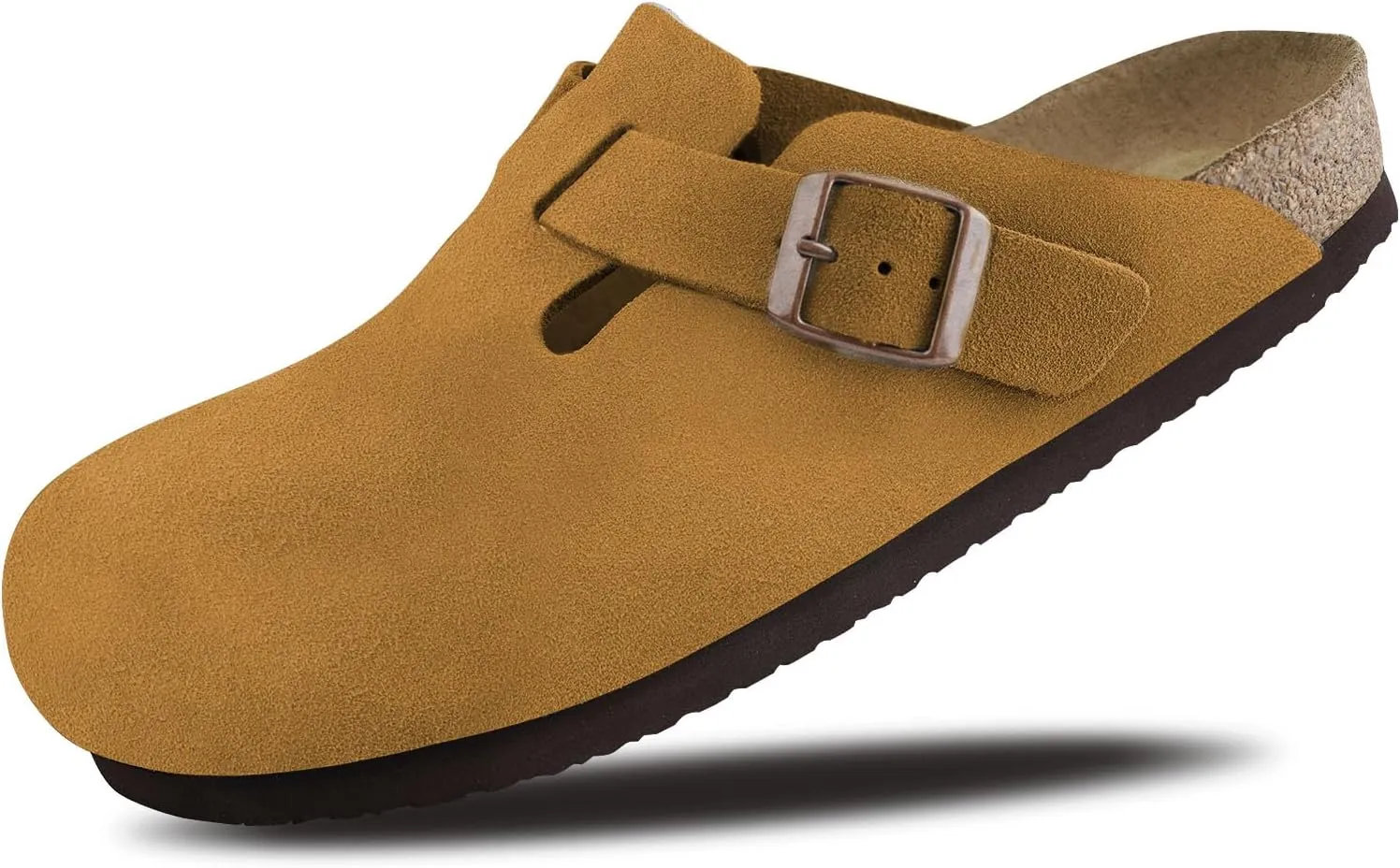 Clogs for Women Suede Clogs Cork Footbed Mules Potato Shoes with Arch Support Men's Comfort Slip-On Clogs