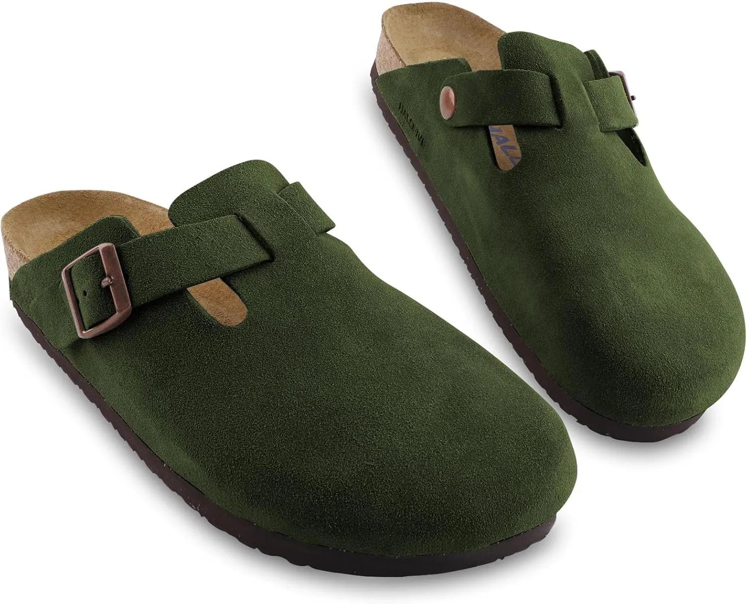 Clogs for Women Suede Clogs Cork Footbed Mules Potato Shoes with Arch Support Men's Comfort Slip-On Clogs