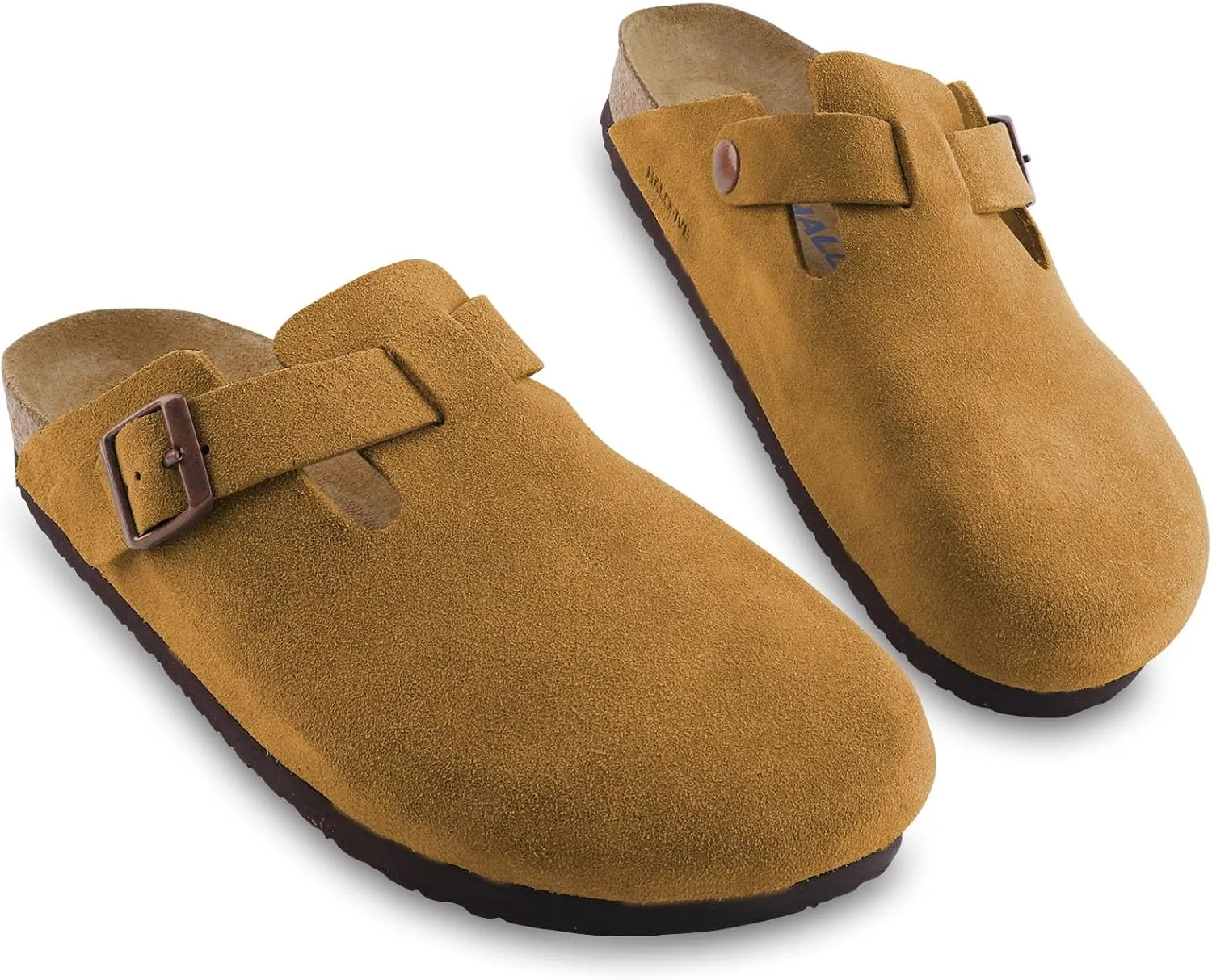 Clogs for Women Suede Clogs Cork Footbed Mules Potato Shoes with Arch Support Men's Comfort Slip-On Clogs