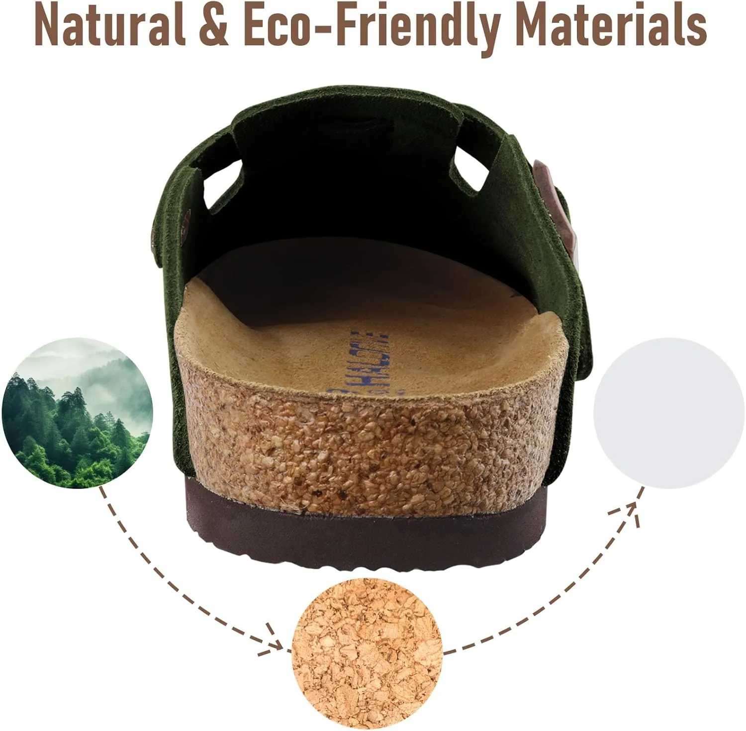 Clogs for Women Suede Clogs Cork Footbed Mules Potato Shoes with Arch Support Men's Comfort Slip-On Clogs