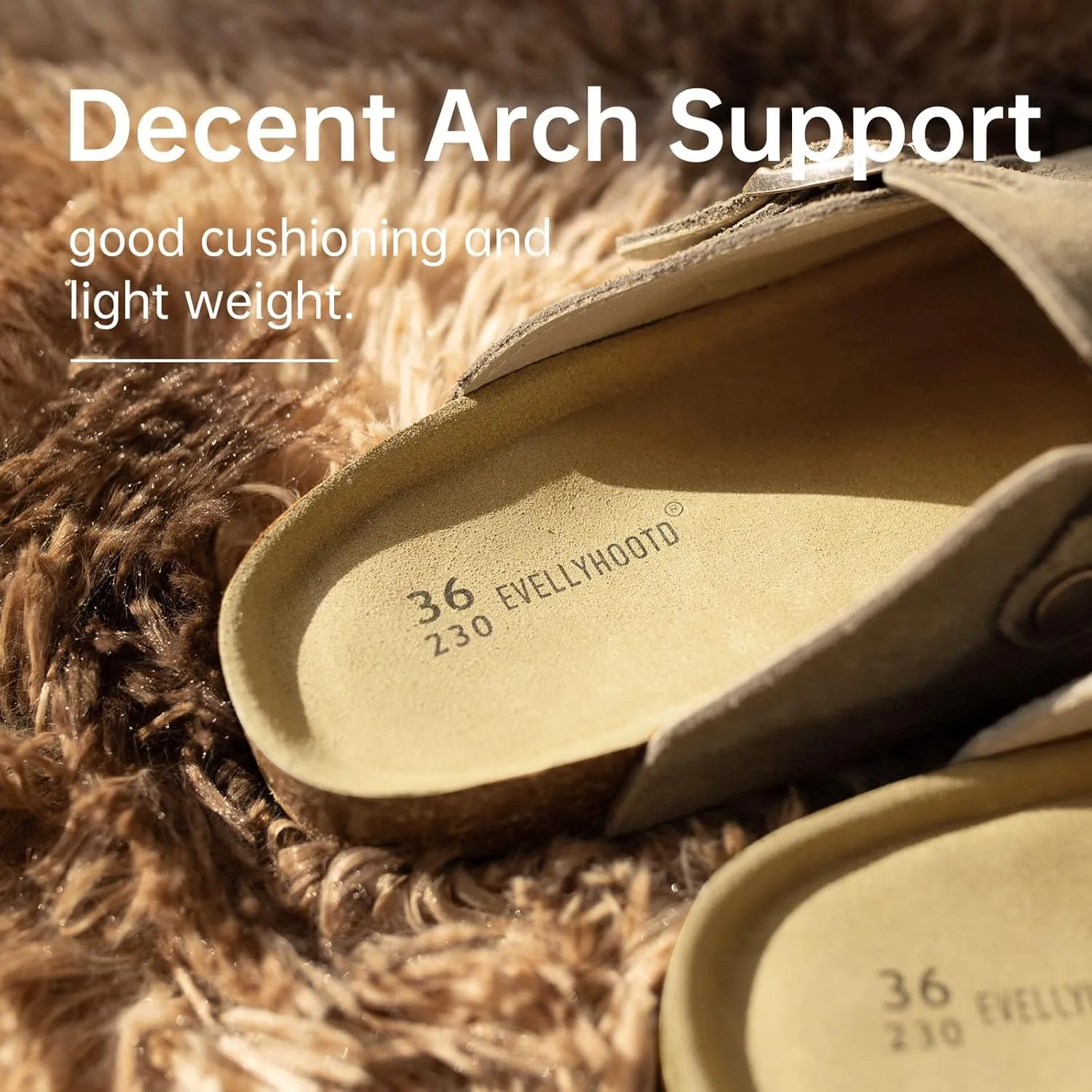 Clogs for Womens 2025 Women's Suede Clogs Mens Leather Mules Cork Footbed Sandals with Arch Support