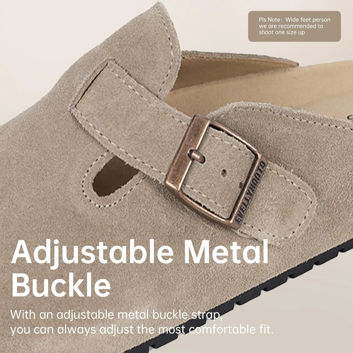 Clogs for Womens 2025 Women's Suede Clogs Mens Leather Mules Cork Footbed Sandals with Arch Support