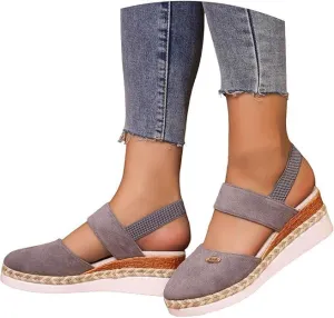 Closed Toe Platform Wedge Sandals for Women Heel Casual Womens, Women's Espadrilles Dressy Wedges Sandals, Comfortable Anti Slip Summer Shoes with Adjustable Buckle Ankle Strap