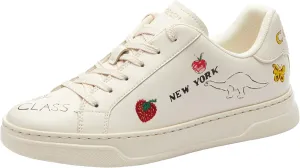 Coach Women's High Line Sneaker with Sketch Print, Charcoal/Black, 8