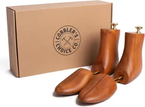 Cobbler's Choice Co. Finest Quality Men’s Boot Tree – Varnished Natural Wood, Timeless Design, Signature Finish, Brown