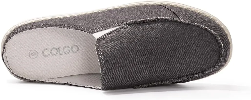 Colgo Womens Mules Shoes, Comfortable Slip on Canvas Shoes for Women