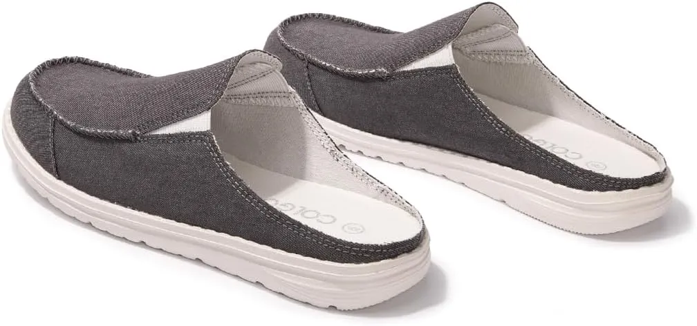 Colgo Womens Mules Shoes, Comfortable Slip on Canvas Shoes for Women