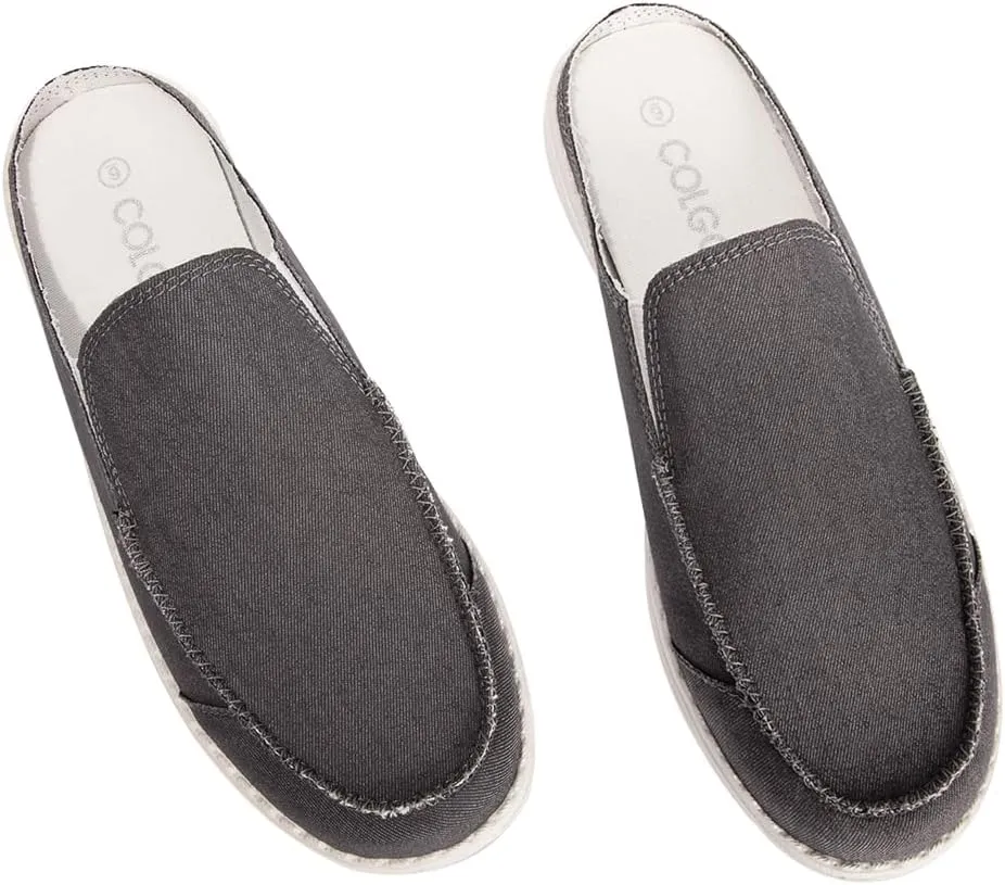 Colgo Womens Mules Shoes, Comfortable Slip on Canvas Shoes for Women