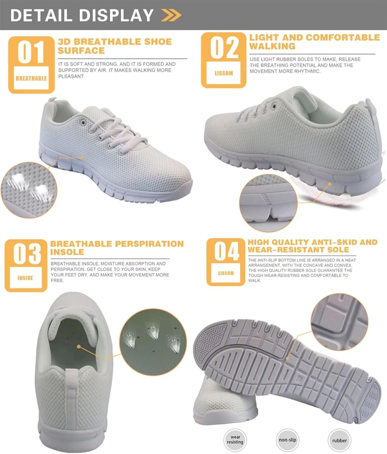 Coloranimal Gym Sports Athletic Trail Sneakers Comfort Go Easy Walking Lace-up Footwear…