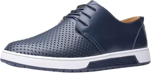 Comfortable Black Business Casual Shoes for Men Style Men's Summer Leather Solid Summer Shoes Breathable Business Leisure Hollow Men's leather shoes Black Dress Shoes Slip Ons for Men