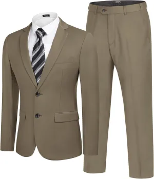 COOFANDY Men's 2 Piece Suits Classic Fit 2 Button Dress Suits Tuxedo Jacket Blazer for Wedding Business Dinner Prom