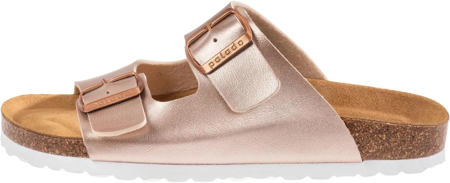 Corfu PF Women's Mules - Slippers with Natural Cork Footbed - Comfortable Sandals - Two-Strap - Made in Spain