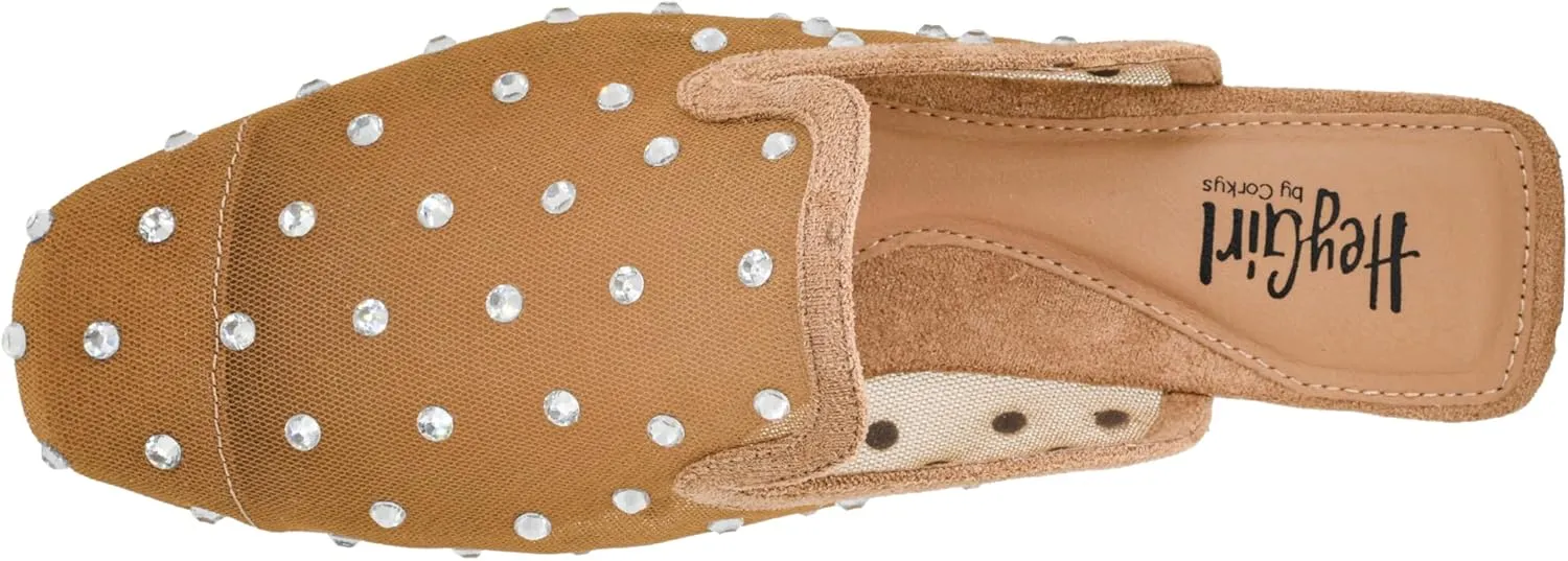 Corkys Footwear Hey Girl to Die for Slip-on Flat Mule - Rhinestone Mesh Body, Closed Toe, Breathable and Lightweight Elegance, Comfortable and Lightly Cushioned Insoles