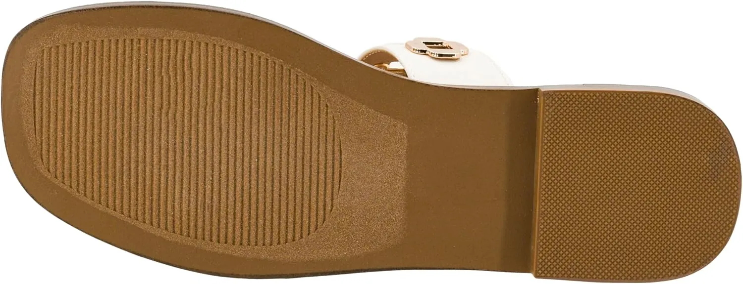 Corkys Footwear Low Tide Double Strap Sandal - Featuring Two Metal-Accented Straps, A Cushioned Insole, Studded Outsole, Easy and Convenient Slip-On design
