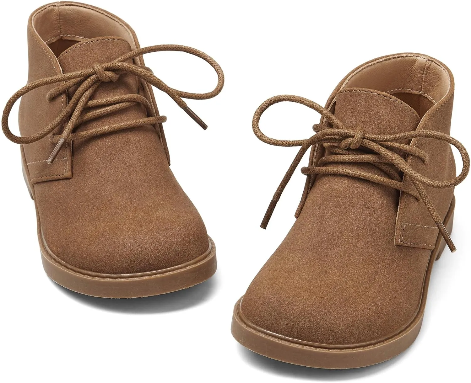 Coutgo Boys Girls Chukka Boots Comfort Round Toe Outdoor Lace Up Ankle Booties(Toddler/Little Kid/Big Kid)
