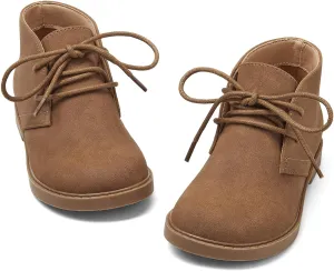 Coutgo Boys Girls Chukka Boots Comfort Round Toe Outdoor Lace Up Ankle Booties(Toddler/Little Kid/Big Kid)