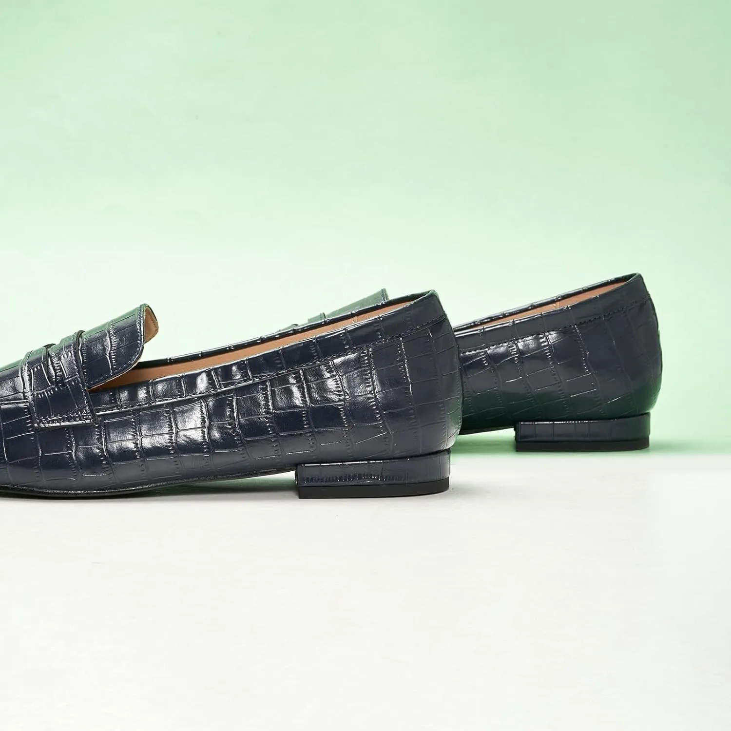 C.Paravano Penny Loafers for Women, Slip-ons Comfortable Dressy Formal Dress Square Toe Flats Loafer Shoes for Business Casual Wear
