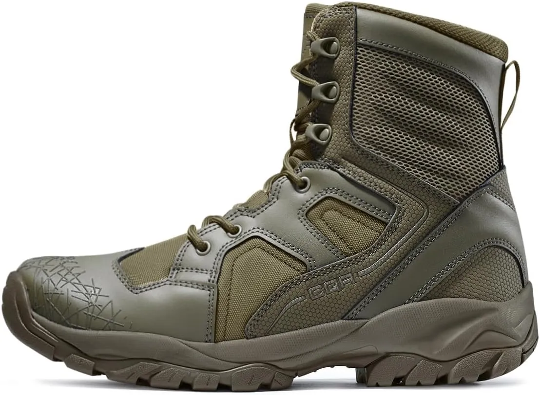 CQR Men's Military Tactical Boots, Lightweight 6 Inches Combat Boots, Durable EDC Outdoor Work Boots