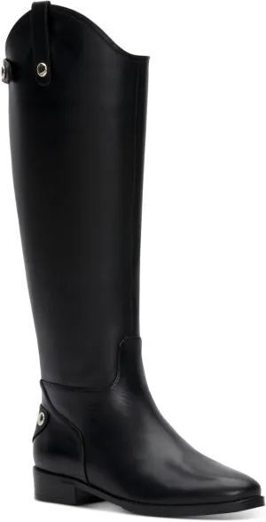 Cufflinks Inc. Womens Aleah Leather Side Zip Knee-High Boots, Black, 5.5 Medium