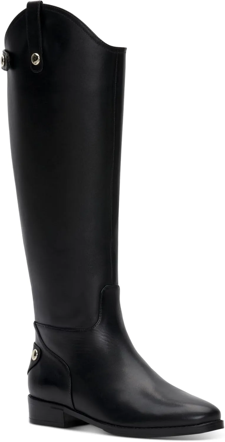 Cufflinks Inc. Womens Aleah Leather Side Zip Knee-High Boots, Black, 5.5 Medium